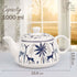 Ceramic Stag Blue Morning Tea Set - 6 Tea Cups, 1 Kettle - The Earth Store - Tea Sets